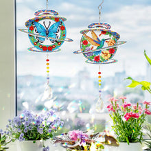 Lade das Bild in den Galerie-Viewer, 2 Stk./Set Kolibris und Schmetterlinge - Sonnenfänger Fensterhänger Diamant-Windspiel