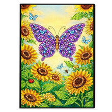 Lade das Bild in den Galerie-Viewer, Schmetterlinge und Rosen - DIY Diamant Painting Notizbuch 50 Seiten