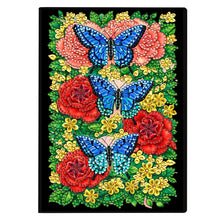 Lade das Bild in den Galerie-Viewer, Schmetterlinge und Rosen - DIY Diamant Painting Notizbuch 50 Seiten