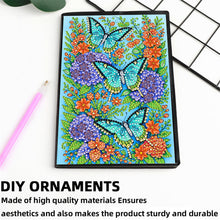 Lade das Bild in den Galerie-Viewer, Schmetterlinge und Rosen - DIY Diamant Painting Notizbuch 50 Seiten