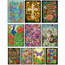 Lade das Bild in den Galerie-Viewer, Schmetterlinge und Rosen - DIY Diamant Painting Notizbuch 50 Seiten