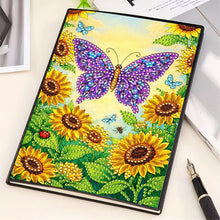 Lade das Bild in den Galerie-Viewer, Schmetterlinge und Rosen - DIY Diamant Painting Notizbuch 50 Seiten