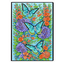 Lade das Bild in den Galerie-Viewer, Schmetterlinge und Rosen - DIY Diamant Painting Notizbuch 50 Seiten
