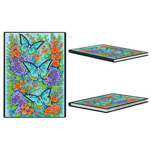 Lade das Bild in den Galerie-Viewer, Schmetterlinge und Rosen - DIY Diamant Painting Notizbuch 50 Seiten