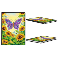 Lade das Bild in den Galerie-Viewer, Schmetterlinge und Rosen - DIY Diamant Painting Notizbuch 50 Seiten