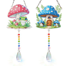Lade das Bild in den Galerie-Viewer, 2 Stk./Set Blumenkranz Hase - Sonnenfänger Fensterhänger Diamant-Windspiel