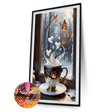 Lade das Bild in den Galerie-Viewer, Kaffee-Schmetterling-Voll runde Diamond Painting 40*60