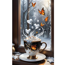 Lade das Bild in den Galerie-Viewer, Kaffee-Schmetterling-Voll runde Diamond Painting 40*60