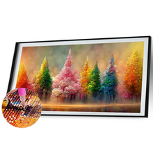 Lade das Bild in den Galerie-Viewer, (Große Größe) Bemalte Bäume – Voll rund Diamond Painting 80*40