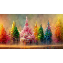 Lade das Bild in den Galerie-Viewer, (Große Größe) Bemalte Bäume – Voll rund Diamond Painting 80*40