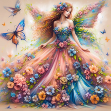 Lade das Bild in den Galerie-Viewer, Schmetterling Fee-Voll Diamond Painting-40x40cm