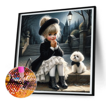 Lade das Bild in den Galerie-Viewer, Leben von Haustieren Mädchen - Full Drill Diamond Painting 40*40cm