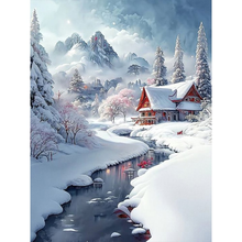 Lade das Bild in den Galerie-Viewer, Schneehütte-Voll Round Diamond Painting-40x30cm