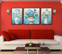 Lade das Bild in den Galerie-Viewer, Blaue Vase 5d voller runder Diamant - 92x45cm