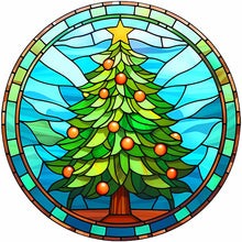 Lade das Bild in den Galerie-Viewer, Weihnachten-vollständiges rundes Diamantgemälde-30x30cm