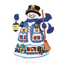 Lade das Bild in den Galerie-Viewer, Weihnachts-Schneemann, einseitig gebohrt, Diamant-Desktop-Ornament
