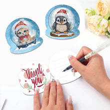 Lade das Bild in den Galerie-Viewer, 12 Stück/Set Weihnachtstiere-Diamant-Grußkarten