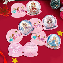 Lade das Bild in den Galerie-Viewer, 8 Stück/Set Schneemann-Prinzessin-Diamant-Grußkarten