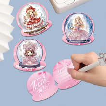 Lade das Bild in den Galerie-Viewer, 8 Stück/Set Schneemann-Prinzessin-Diamant-Grußkarten