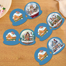 Lade das Bild in den Galerie-Viewer, 5 Stück/Set Weihnachtshaus-Diamant-Grußkarten