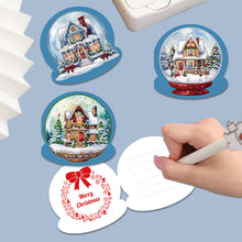 Lade das Bild in den Galerie-Viewer, 5 Stück/Set Weihnachtshaus-Diamant-Grußkarten