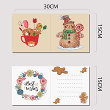 Lade das Bild in den Galerie-Viewer, 5 Stück/Set Weihnachts-Lebkuchenmann-Diamant-Grußkarten