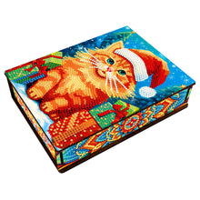 Lade das Bild in den Galerie-Viewer, Weihnachtliche Diamant-Aufbewahrungsbox aus Holz