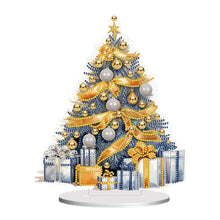 Lade das Bild in den Galerie-Viewer, Weihnachtsbaum – einseitig gebohrt – Diamant-Desktop-Ornament aus Holz