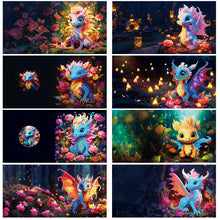 Lade das Bild in den Galerie-Viewer, 8 Stück/Set Drachen-Diamant-Grußkarten