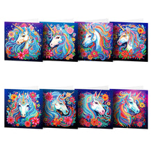 Lade das Bild in den Galerie-Viewer, 8 Stück/Set Einhorn-Diamant-Grußkarten