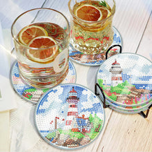 Lade das Bild in den Galerie-Viewer, 6 Stück/Set-Leuchtturm-Acrylic Waterproof Diamond Coaster
