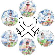 Lade das Bild in den Galerie-Viewer, 6 Stück/Set-Leuchtturm-Acrylic Waterproof Diamond Coaster