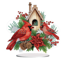 Lade das Bild in den Galerie-Viewer, WeihnachtenKardinal – einseitig gebohrter Diamant-Desktop-Ornament