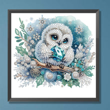Lade das Bild in den Galerie-Viewer, Eule – Teilweise spezielles Diamantgemälde – 30 x 30 cm