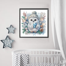 Lade das Bild in den Galerie-Viewer, Eule – Teilweise spezielles Diamantgemälde – 30 x 30 cm