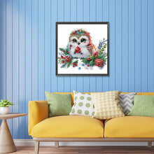 Lade das Bild in den Galerie-Viewer, Eule – Teilweise spezielles Diamantgemälde – 30 x 30 cm