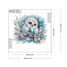 Lade das Bild in den Galerie-Viewer, Eule – Teilweise spezielles Diamantgemälde – 30 x 30 cm
