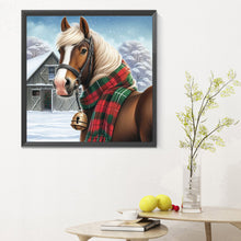 Lade das Bild in den Galerie-Viewer, Pferde in der Schneeszene-Voller Diamond Painting-30x30cm
