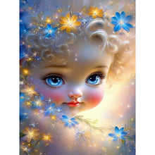 Lade das Bild in den Galerie-Viewer, Curly Hair Big Eyed Girl-Full Round/Square Diamond Painting-30x40cm/40x50cm/50x70cm