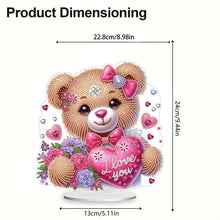 Lade das Bild in den Galerie-Viewer, Valentinstag-Bär einseitig gebohrt Acryl-Diamant-Desktop-Ornament