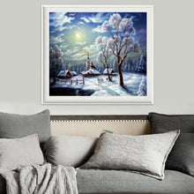 Lade das Bild in den Galerie-Viewer, Schneeszene - voller runder Diamant - 35x30cm