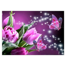 Lade das Bild in den Galerie-Viewer, Schmetterling Blume - voller runder Diamant - 40x30cm