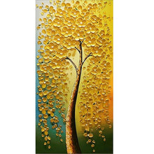 Lade das Bild in den Galerie-Viewer, Goldene Blume Baum - volle Runde Diamant-Malerei - 85x45cm