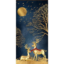 Lade das Bild in den Galerie-Viewer, Gold Hirsch - volle Runde Diamant-Malerei - 85x45cm
