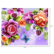Lade das Bild in den Galerie-Viewer, Blumenschmetterling - voller runder Diamant - 30x40cm