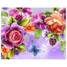 Lade das Bild in den Galerie-Viewer, Blumenschmetterling - voller runder Diamant - 30x40cm