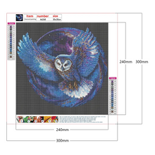 Lade das Bild in den Galerie-Viewer, Eule - Rundbohrer Diamond Painting-40*40cm