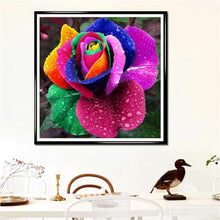 Lade das Bild in den Galerie-Viewer, Bunte Blume - voller runder Diamant - 30x30cm