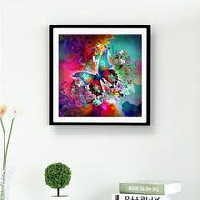 Lade das Bild in den Galerie-Viewer, Schmetterling - voller runder Diamant - 30x30cm