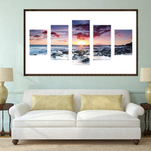 Lade das Bild in den Galerie-Viewer, Sonnenuntergang 5 - Bilder - voller runder Diamant - 95x45cm
